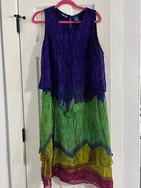 Phool Colorful Boho Midi Dress - XL